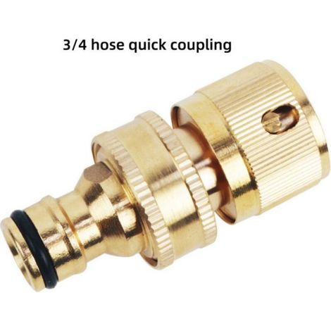 Raccord Rapide Laiton - 3/4 Pouces Mâle Femelle - Pour Tuyau Arrosage - Style Européen - 1 Pièce (1/4)