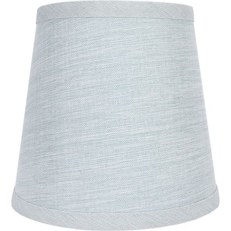 Abat-jour textile artisanal pour lampe de table et suspension – Application large : lampe murale, lampadaire, chandelier (1 abat-jour, couleur bleu clair, dimensions 110x150x140mm, compatible ampoule (1/4)