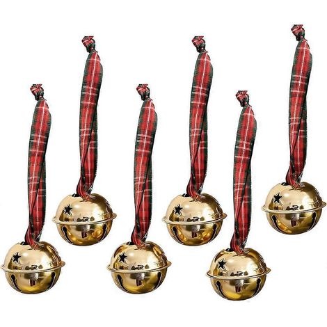 Gold Iron Bells Set of 6 for Holiday For Tree and Wreath Hanging Decor (1/5)