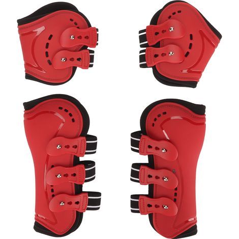 Lightweight, breathable, wear-resistant horse leg gaiters, rear leg accessory, red, size M