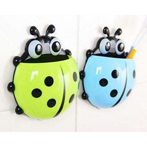 Lot de 2 porte-brosses à dents coccinelle mignons avec ventouse