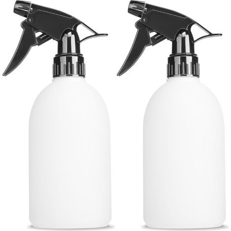 Flacons pulvérisateurs vides 500 ml plastique PEHD anti-fuite pour nettoyage, plantes, eau de Javel, vinaigre, alcool (1/4)