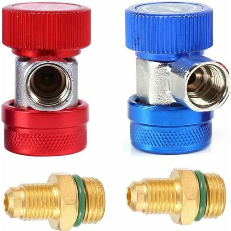 royaluxe - Les raccords de Charge CA de coupleur Rapide Ajustable CA R134A connectent l'adaptateur kit de Conversion de climatisation de Voiture 1/4"SAE HVAC (1/3)