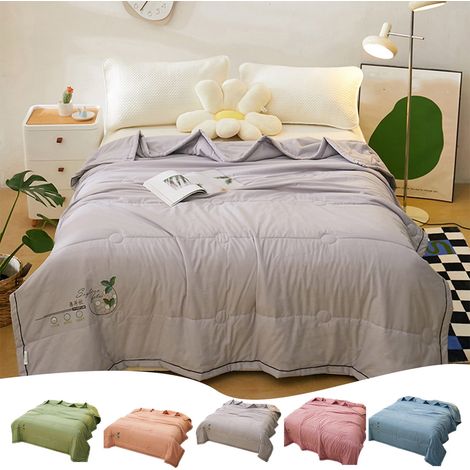 Couette Rafraîchissante - Fibre Lavée - 150 x 110 cm - Vert - Pour Dormeurs Chauds et Nuits Transpirantes - 1 Pièce (1/5)