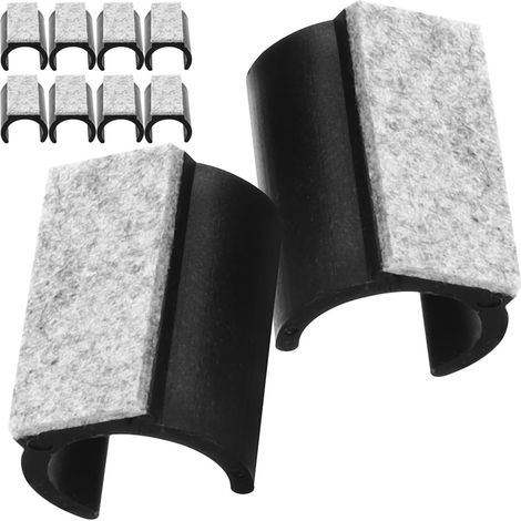 Lot de 10 protège-pieds chaise en plastique avec patins feutre (1/5)