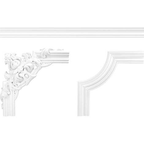 Wand- und Deckenumrandung Fries Stuck PU stoßfest CR807/A/B: Segment CR807B - 295 x 295 x 20 mm