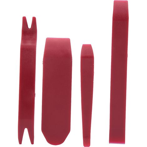 Kit 4 outils de démontage auto radio autoradio, levier plastique pour garnitures portières et tableau de bord, dépose clips, installation manuelle (1/5)