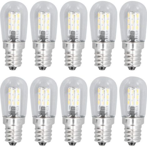 Confezione da 10 lampadine LED E12, 1,5 W, luce bianca calda – 500 lumen – Vetro – Compatibili con plafoniere e applique – Durata 50.000 ore (1/5)