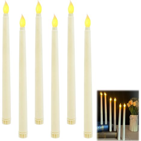 6 Bougie Led Flamme Vacillante 27 Mm Ivoire Pile AAA Decorative Noel Mariage Maison (1/5)