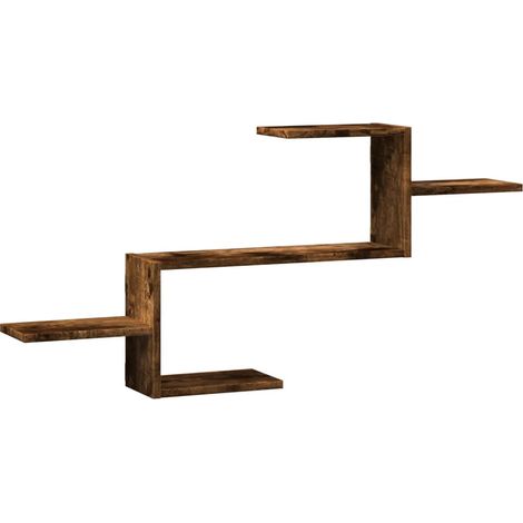 Maison Exclusive - Wandregal Räuchereiche 104x15x49 cm Holzwerkst