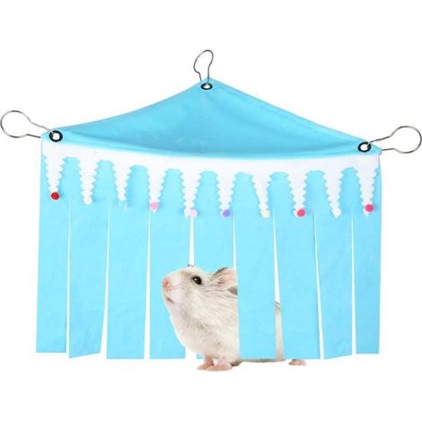 Meerschweinchengehege Eckhängematte als Unterschlupf Sonnenschutz mit Quasten Metallhaken Geeignet für Käfige von Kleintieren wie Kaninchen und (1/5)
