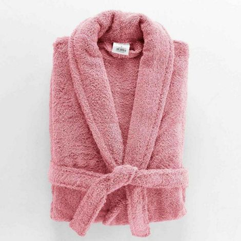 Peignoir confort en coton texture éponge - Rose - Taille unique - Livraison gratuite (1/5)