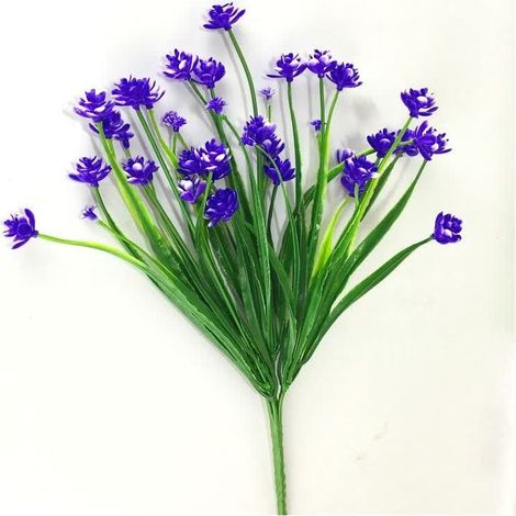 6 bâtons 7 fourchettes de printemps herbe camélia rose plastique lotus gypsophile simulation plantes aquatiques fleurs artificielles (violet) (1/5)