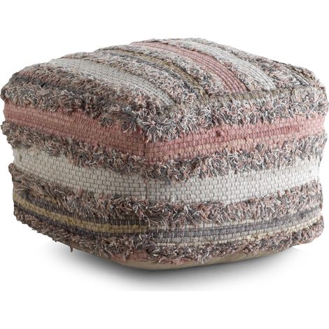 Pouf en coton et polyester 45 x 45 x 35 cm (1/3)