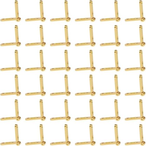 30 Mini-Scharniere für Holzkisten, 3 x 3 cm, kleine, unsichtbare Scharniere, goldfarbene, versteckte Möbelscharniere aus Zinklegierung mit Schrauben für kleine Möbel