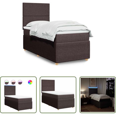 vidaXL Sommier à lattes de lit avec matelas Marron foncé 80x200 cm (1/5)