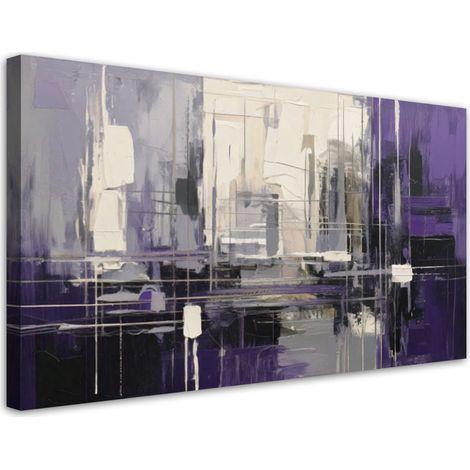 Wandbild für das Wohnzimmer Geometrische Abstraktion Violett 80x40 cm
