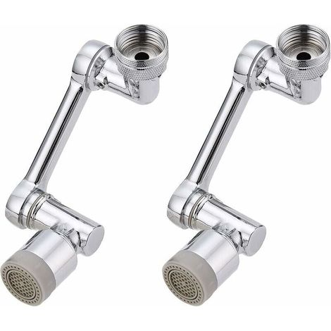 1080 Degree Swivel Faucet Extender Packs, 1080 Degree Universal Rotation Splash Filter for Kitchen Bathroom, MUMU Dual Mode Chrome Faucet Extender (1/4)