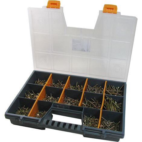 Assortiment de 1700 VBA Vis bois agglo Tête fraisée Pozi Bichromaté Embout-1 pièce