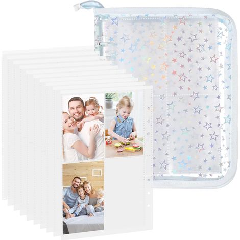 Album Photo A5 à Fermeture Éclair Bleu avec 10 Pochettes PVC 3 Pouces 4 Compartiments Classeur à Photocards Kpop Carnet Porte-Cartes Photo pour Collectionneurs Rangement (1/5)