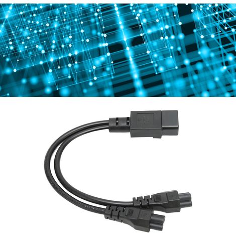 Câble d'alimentation double avec connecteur IEC320 C14 mâle vers deux IEC320 C5 femelle pour adaptateur PC portable 100‑250V