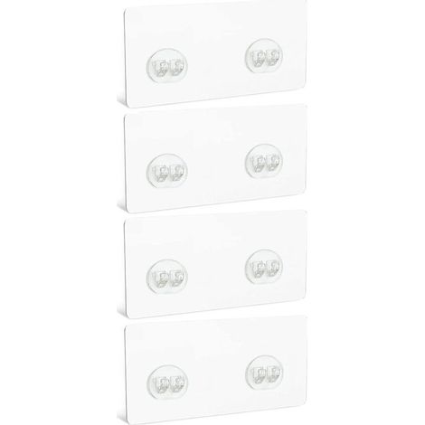 Lot de 4 crochets adhésifs pour étagère de douche, crochets muraux transparents pour étagère de salle de bain panier d'angle porte-savon salle de bain toilettes (1/5)