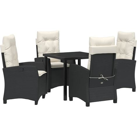 Garden Dining Set 5 pcs Black Poly Rattan vidaXL (1/5)
