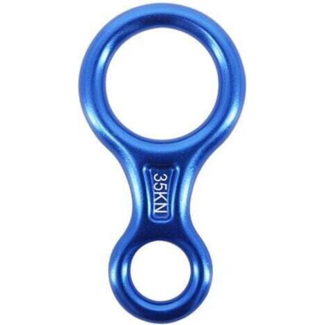 35kN rappel huit(Bleu), dispositif de rappel escalade 8 Descendeur pour diamètre de corde 8-13 mm