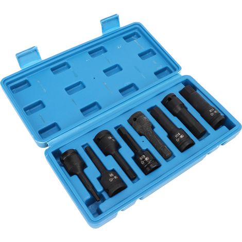 Ortviai Douilles à douille hexagonales à entraînement 1/2" H5-H19 – 8 pièces en CR-V pour outillage automobile et jardin (1/5)