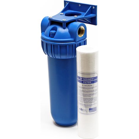 Naturewater NW-BR10B1 1 Stufen Wasserfilter, 5 µ, 32,89 mm (1") Filtereinsatz, Ø60 mm PP Kartusche, Filter Wandhalterung, Filterschlüssel, Sedimentfilter