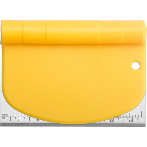 Raspador de masa en forma de media luna con escala de medición, acero inoxidable, ABS, para pan, repostería y cocina. (1/5)