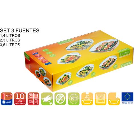 Ensemble Termisil Rectangulaire 1,4+2,3+3,6 LT pour Four et Micro-ondes