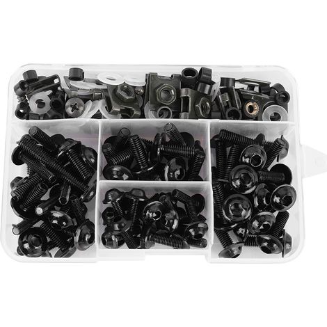 Kit de 177 fixations moto clips vis carénage universel M5 M6 compatible Honda sportbike (1/4)