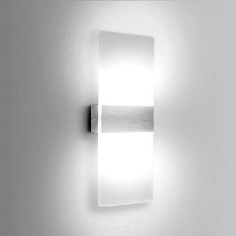 Applique murale LED 6W aluminium blanc cuisine escalier chambre (1/2)