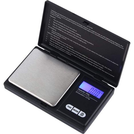 Fydun 200g X 0.01g Balance de Cuisine échelle numérique Balance Alimentaire en Acier Inoxydable Bijoux de Poche Balance pour la préparation des Repas de régime.