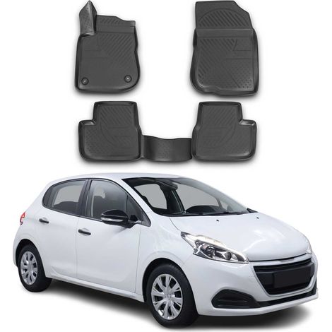 Tapis de Sol Compatible avec Peugeot 208 2012-2019 Caoutchouc TPE Noir (1/5)