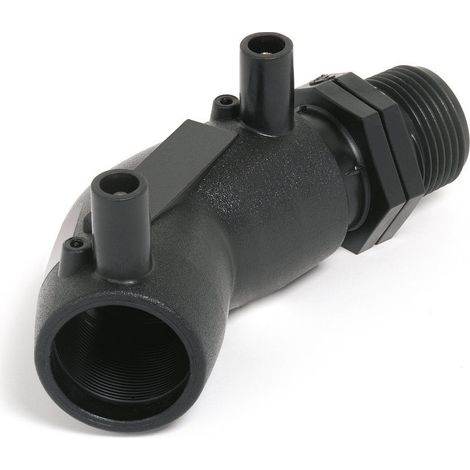Équerre de transition SMARTFUSE AG 32 - R 1, PE 100, 45 degrés, noire