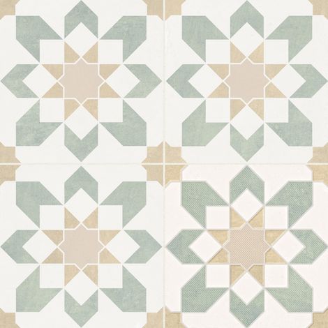 Carrelage effet Carreau ciment Levoria Vert 22,3x22,3x0,9 cm Elior - Sol et mur intérieur (vendu par carton de 0,65 m²) - RO'MA CARRELAGE