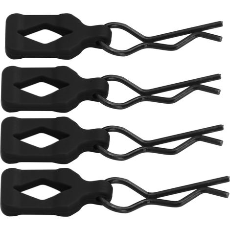 Lot de 4 clips et boucles de carrosserie en métal pour voitures radiocommandées 1/10 (accessoires noirs) (1/5)