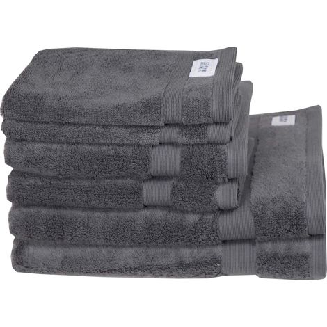 SCHÖNER WOHNEN Handtuch CUDDLY - 6er Set 50x100 cm, Grau