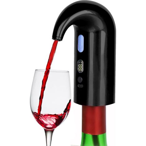 Aérateur de vin électrique verseur, carafe à vin portable à commande tactile et pompe distributeur de vin pour vins rouges et blancs, distributeur de vin automatique rechargeable de type C (1/5)