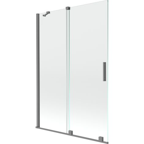 Mexen Velar Duschwand 2-flügelig verschiebbar 120 x 150 cm, transparent, Gun Metal - 896-120-000-01-95 (1/5)