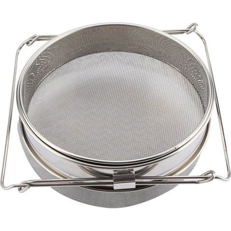 Grand tamis/passoire/filtre à miel double couche en acier inoxydable avec bras réglables filtre à miel en acier inoxydable (1/5)