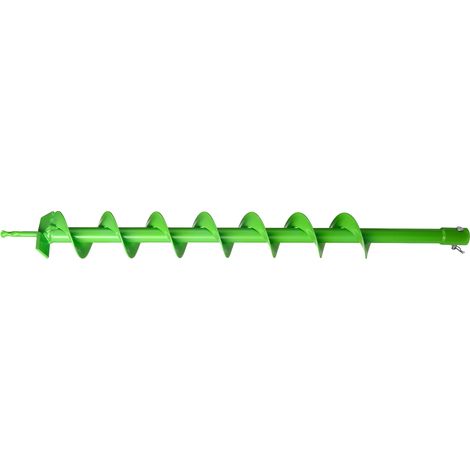 Mophorn Broca helicoidal para plantar Ø 80 x 790 mm, compatible con taladros de 20 mm de diámetro interior, herramienta ideal para plantar bulbos y perforar postes y cercas en el jardín, color verde (1/5)