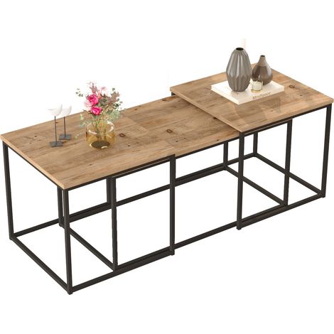 3er-Set Couchtische aus Holz "VG9" - 90 x 45 x 44 cm - Atlantikkiefer