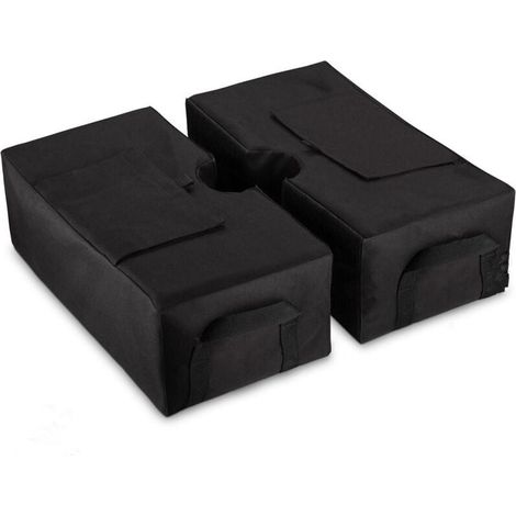 2pcs Sac de Poids de Base pour Parasol, 45,7 cm Sac de Sable pour Parasol, Jardin, Patio, Extérieur ,Installation Facile (Noir) (1/4)