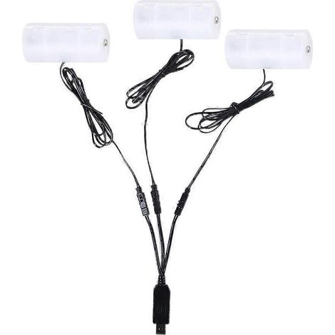 Câble d'alimentation USB 3 en 1 vers pile factice C pour lampes de poche, jouets, bougies, cuisinière à gaz - Version 1,5 V (1/5)