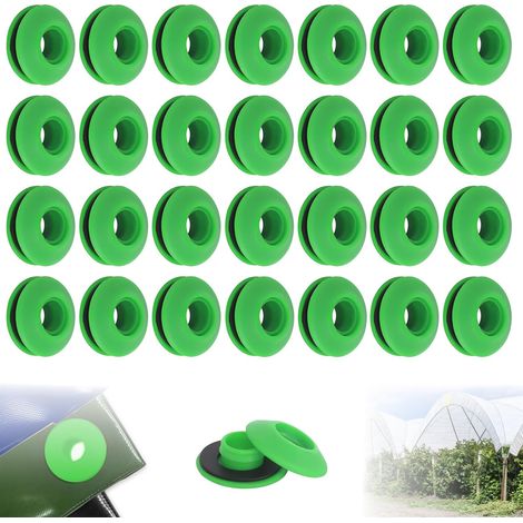 50 Pièces Œillets en Plastique pour Bâche, Ensemble d'oeillets en Plastique, Convient aux Tentes, Bâches de Piscine, Rideaux, Tapis de Sol, Bâches d'auvent (28 x 28 x 12 mm) (Vert) (1/5)