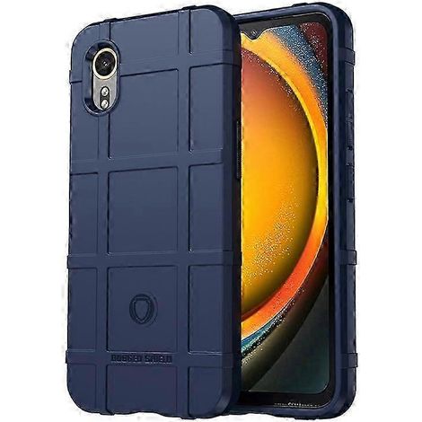 Coque Galaxy Xcover 7 TPU Gris Carbone, Protection Antichoc avec Grille Carrée, Étui Résistant et Léger, Housse Souple pour Smartphone (1/5)