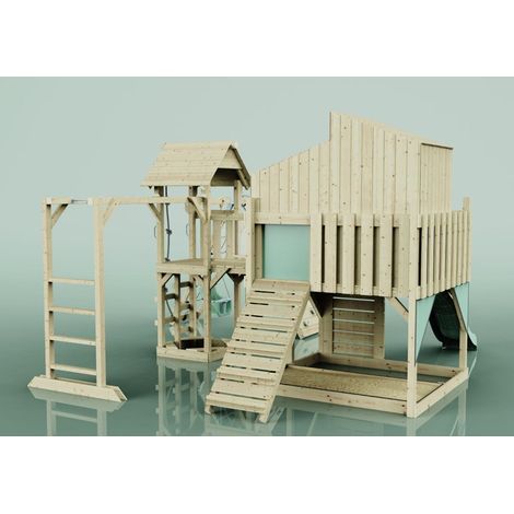 Polarplay Spielturm Tammo aus Holz in GrünBabyschaukel (1/4)